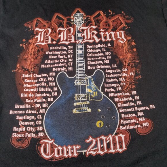 BB King Shirt Men Large 2010 Tour T American Blues Guitarist Guitar Music Black - Picture 7 of 10